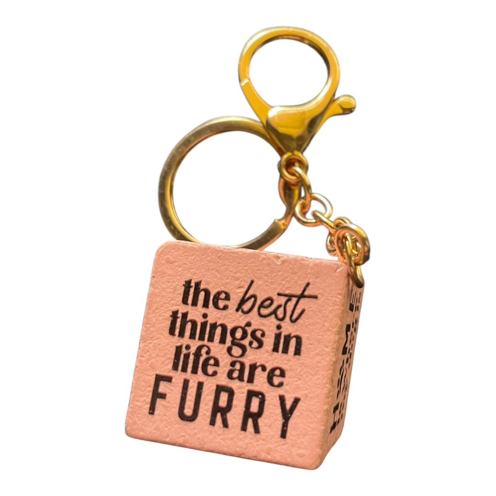 4/$20 NWOT Pink Dog Lover Keychain with Gold Accents